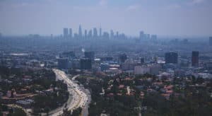 LA Los Angeles downtown aerial view