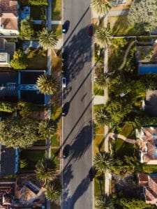 Santa Monica homes birds eye